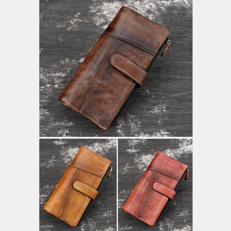 RFID GenuineLeather Long Wallet Purse