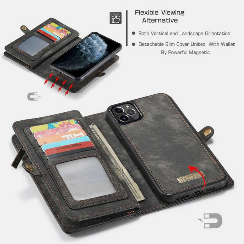 2 in 1Magnetic Wallet Detachable Case for Phone