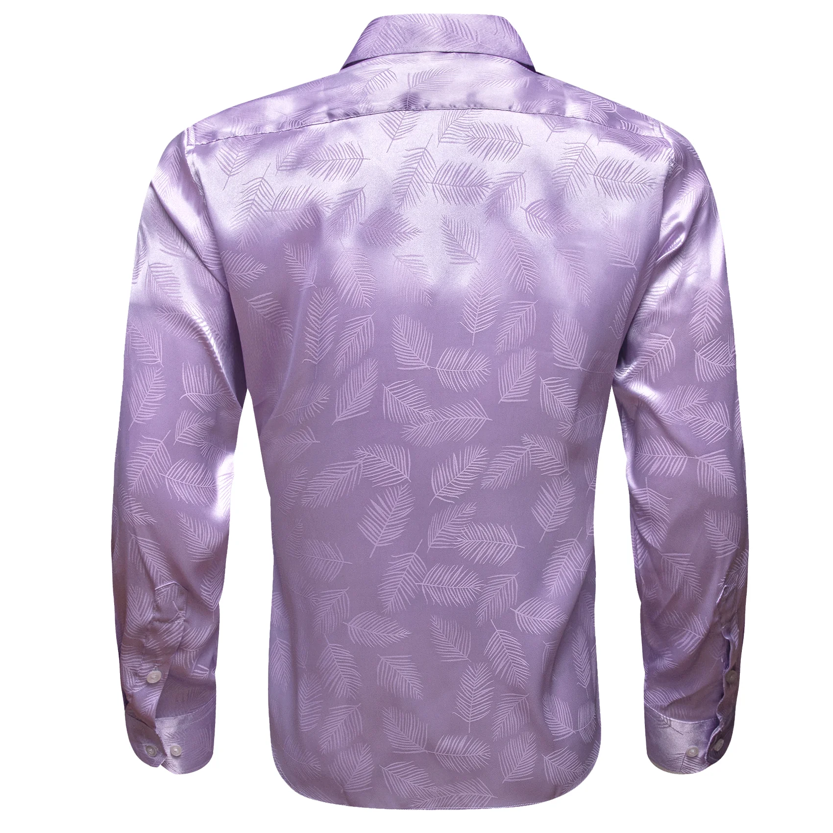 Purple Floral Leaf Men's Long Sleeve Shirt