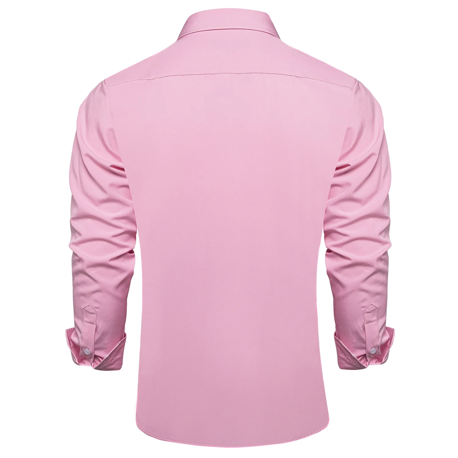Petal Pink Solid Silk Men's Long Sleeve Business Shirt