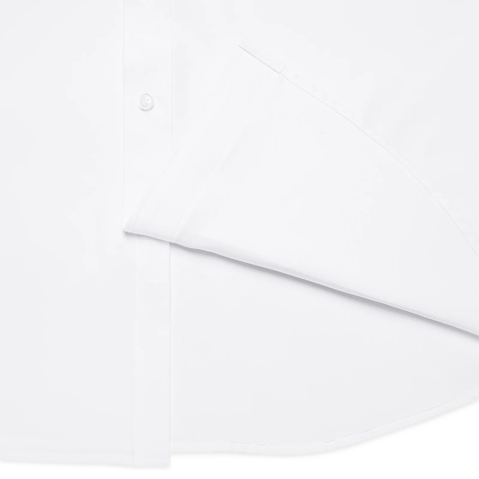 White Solid Silk Men's Long Sleeve Business Shirt