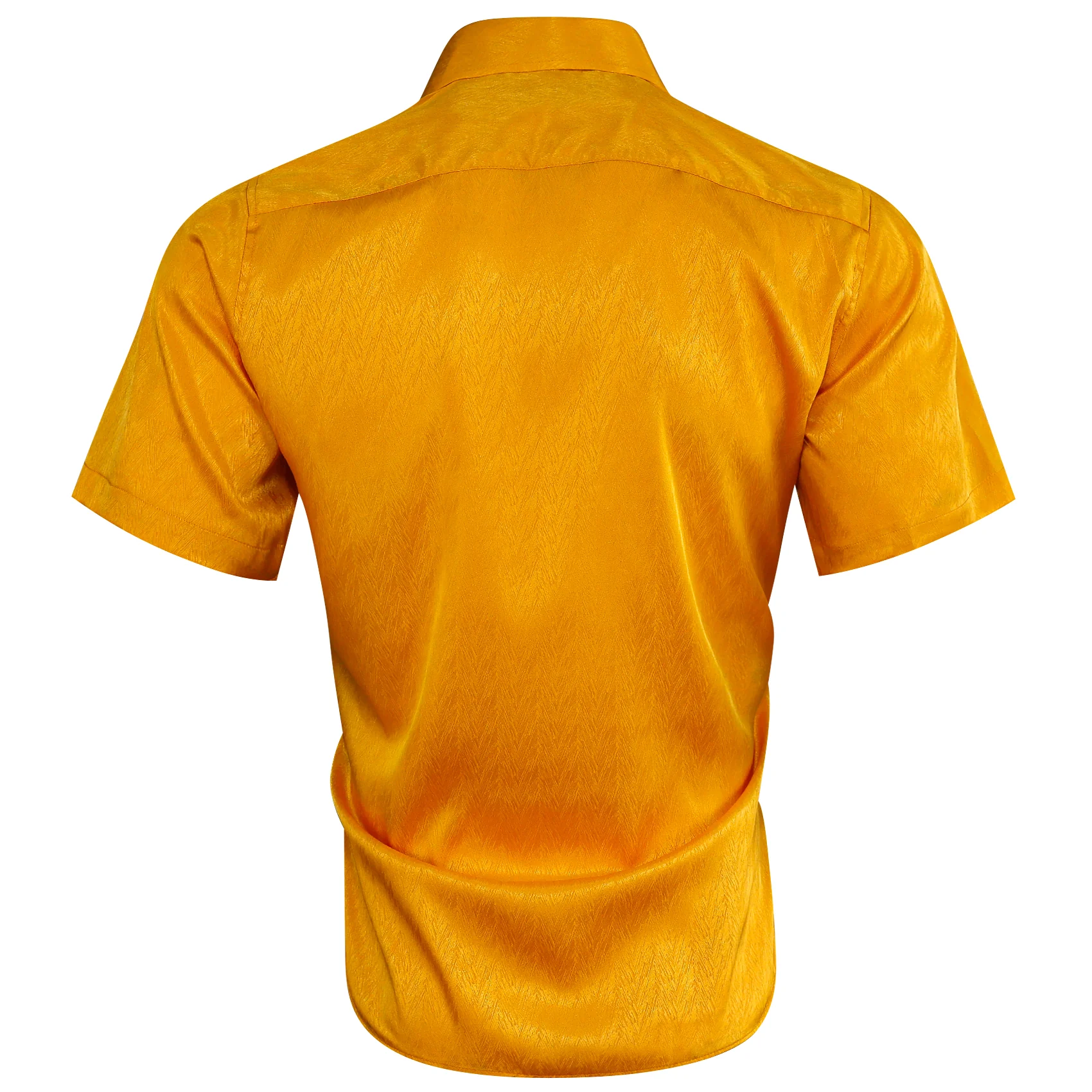 Summer Orange Solid Men's Short Sleeve Shirt