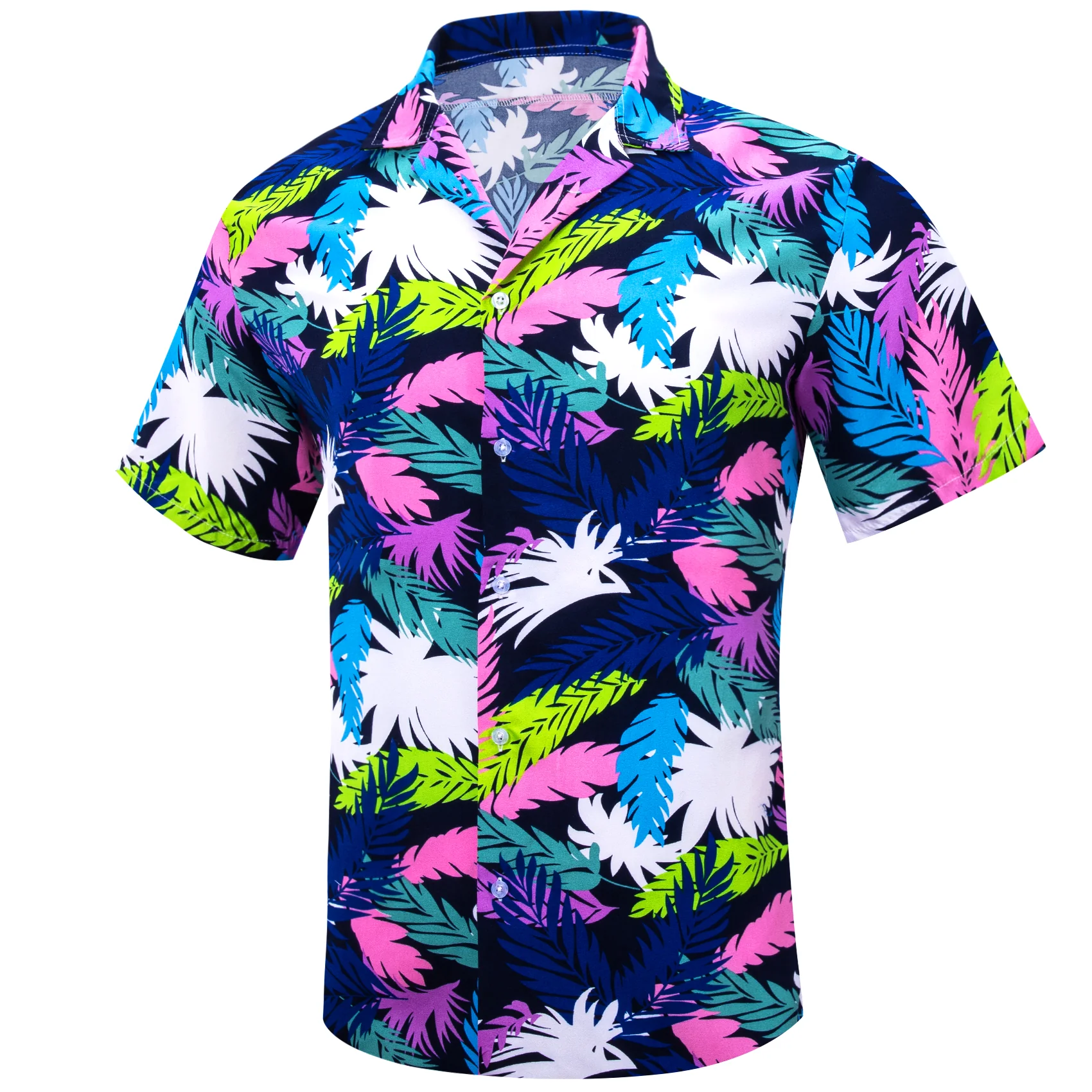 Colorful Leaves Novelty Men's Short Sleeve Summer Shirt