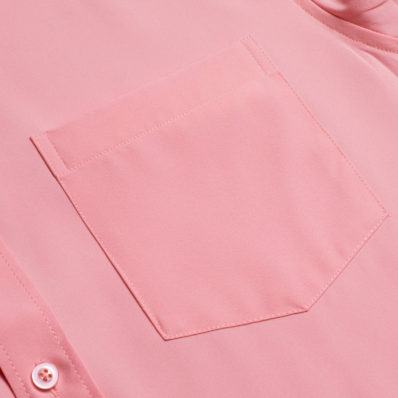Pink Cotton Solid Silk Men's Short Sleeve Shirt