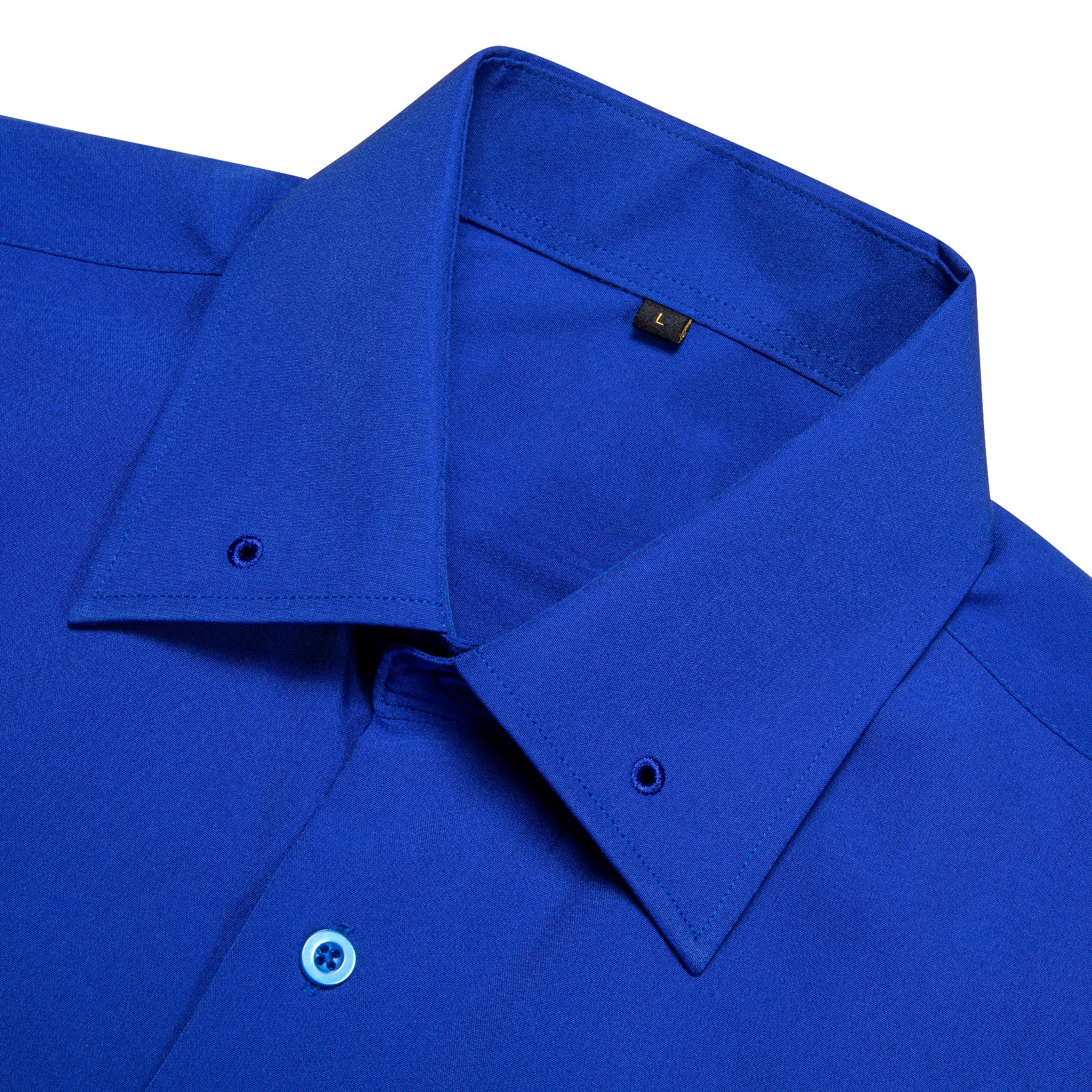 Klein Blue Solid Woven Men's Long Sleeve Shirt