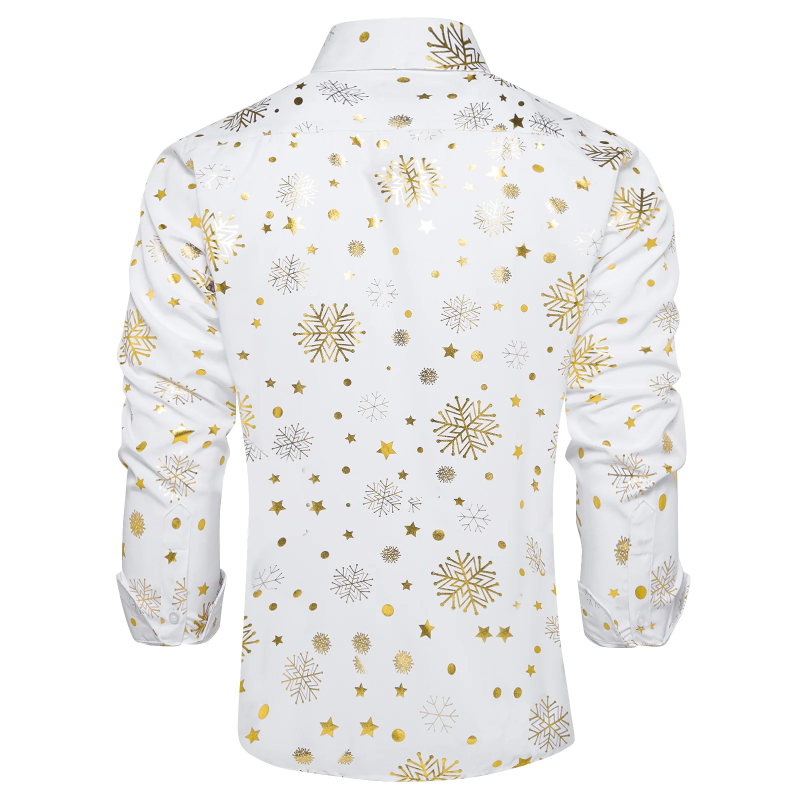 White Gold Snowflakes Long Sleeve Shirt Christmas