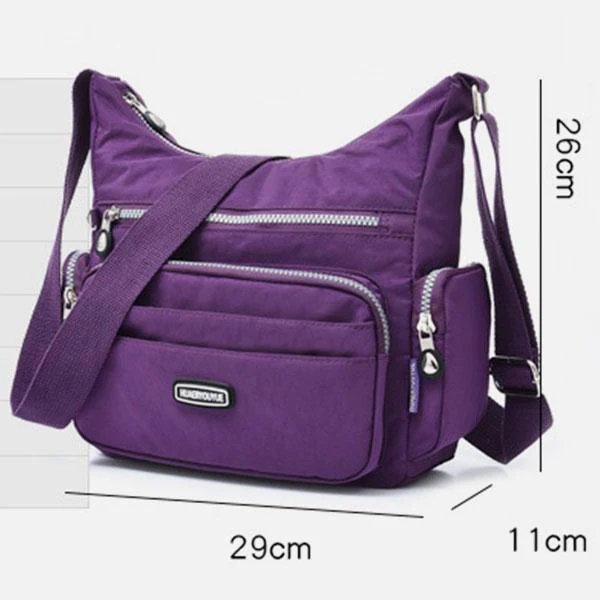Waterproof Multi-Pocket Nylon Crossbody Bag