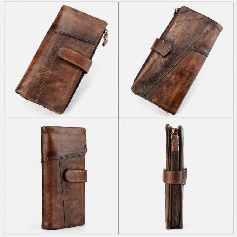 RFID GenuineLeather Long Wallet Purse