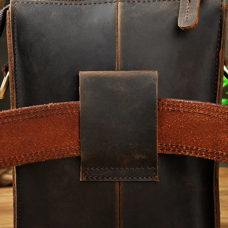 Genuine Leather Multifunction Messenger Bag