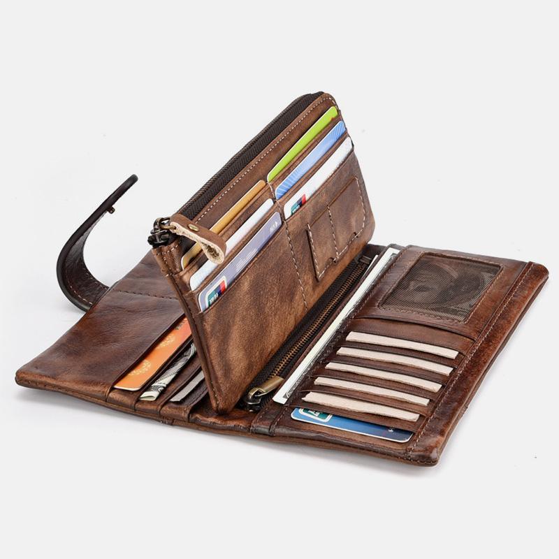 RFID GenuineLeather Long Wallet Purse
