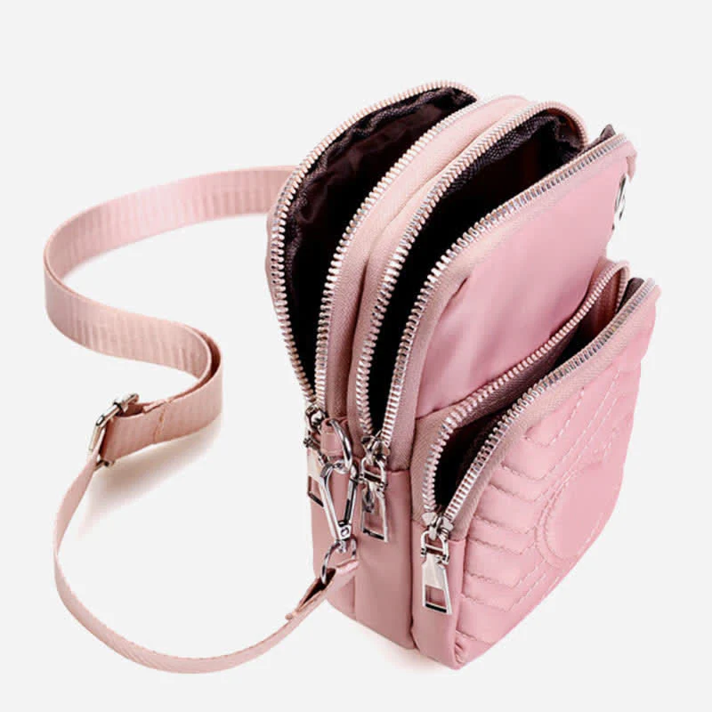 Double Compartment Cellphone Crossbody Mini Bag Lightweight Cute Shoulder Purses