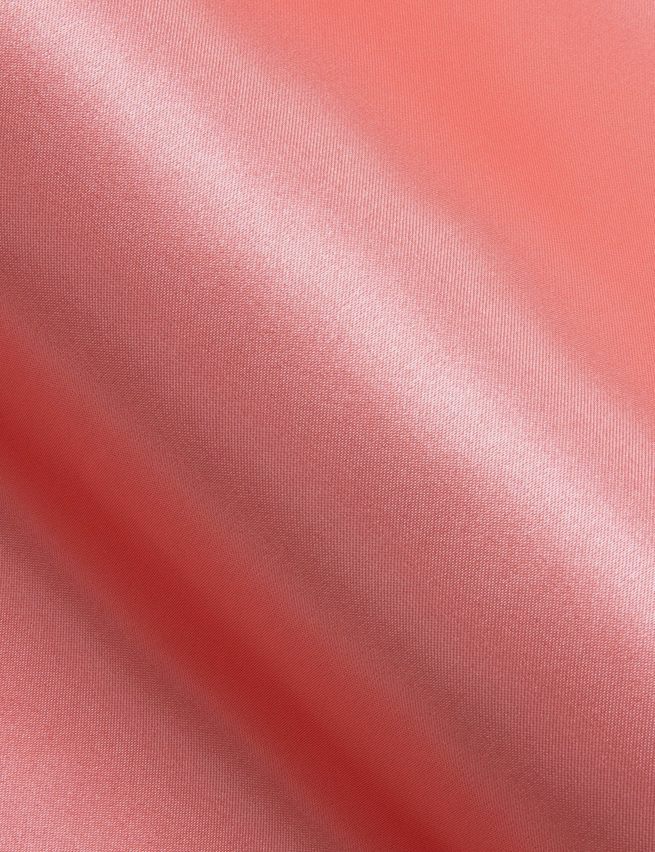 Pink Satin Solid Silk Men's Short Sleeve Shirt