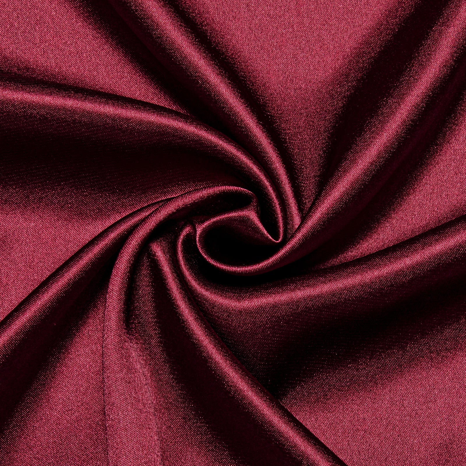 Burgundy Solid Satin Silk Men's Long Sleeve Business Shirt