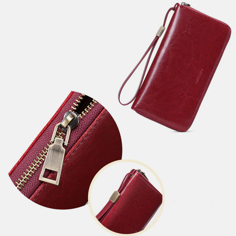 RFID Genuine Leather Large Capacity Wallet