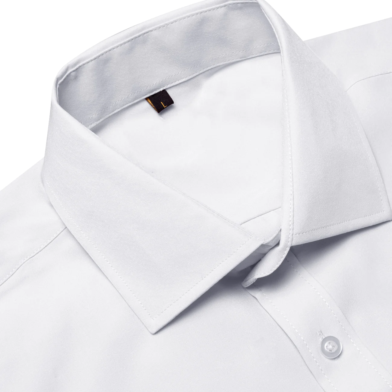 White Cotton Solid Silk Men's Short Sleeve Shirt