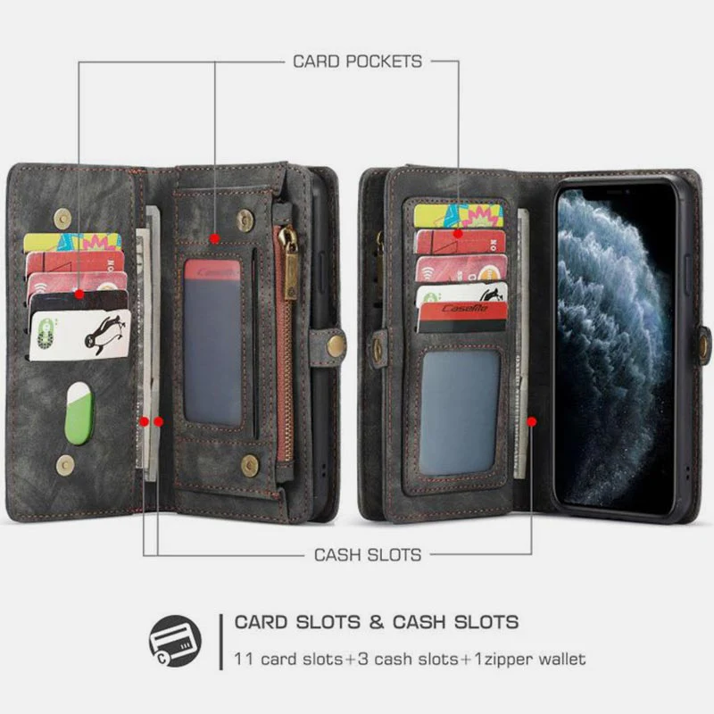 2 in 1Magnetic Wallet Detachable Case for Phone