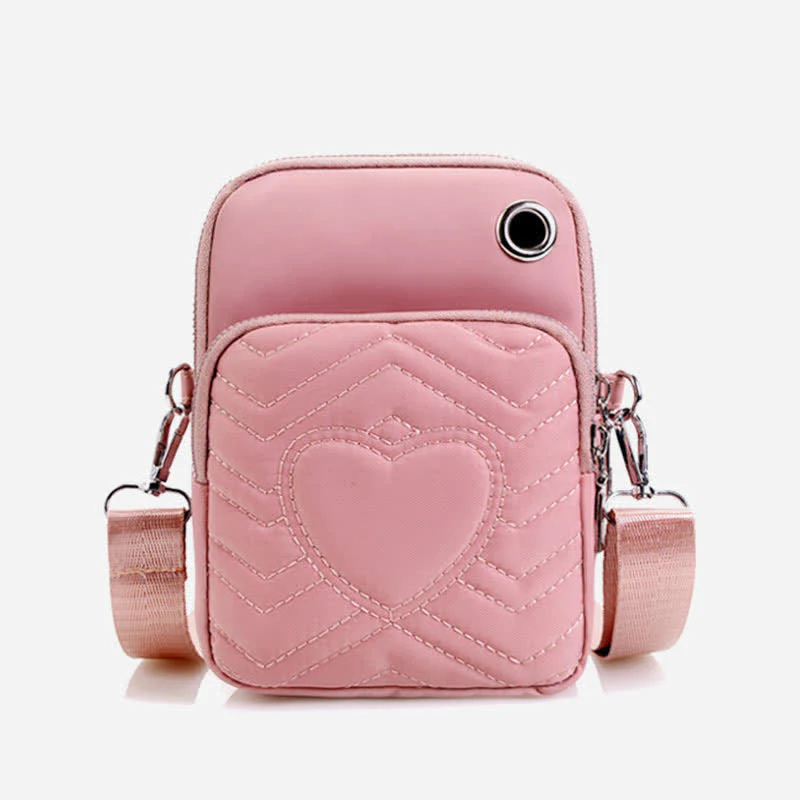 Double Compartment Cellphone Crossbody Mini Bag Lightweight Cute Shoulder Purses