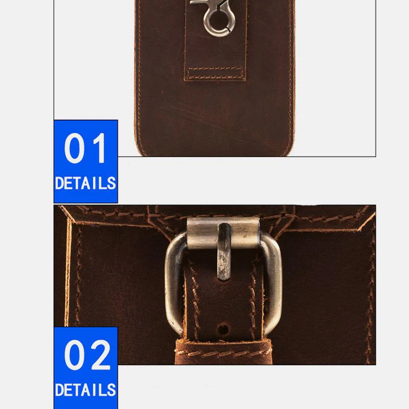 Retro GenuineLeather Waist Phone Bag