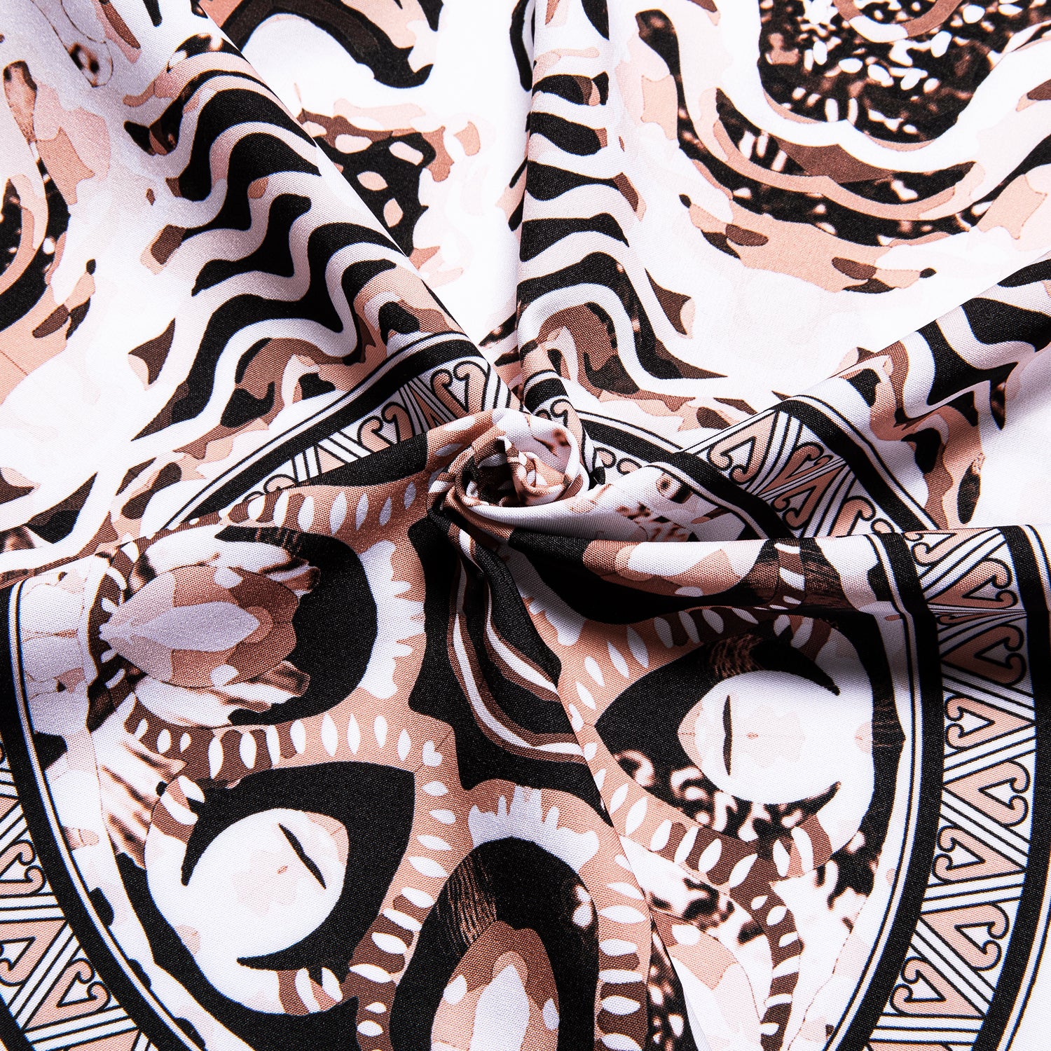 New White Brown Novelty  Silk Men's Long Sleeve Shirt Wedding