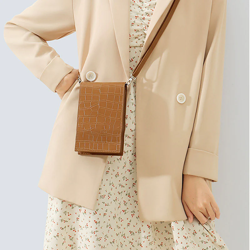 Crossbody Cell Phone Purse Women Mini PU Shoulder Bag Phone Bag