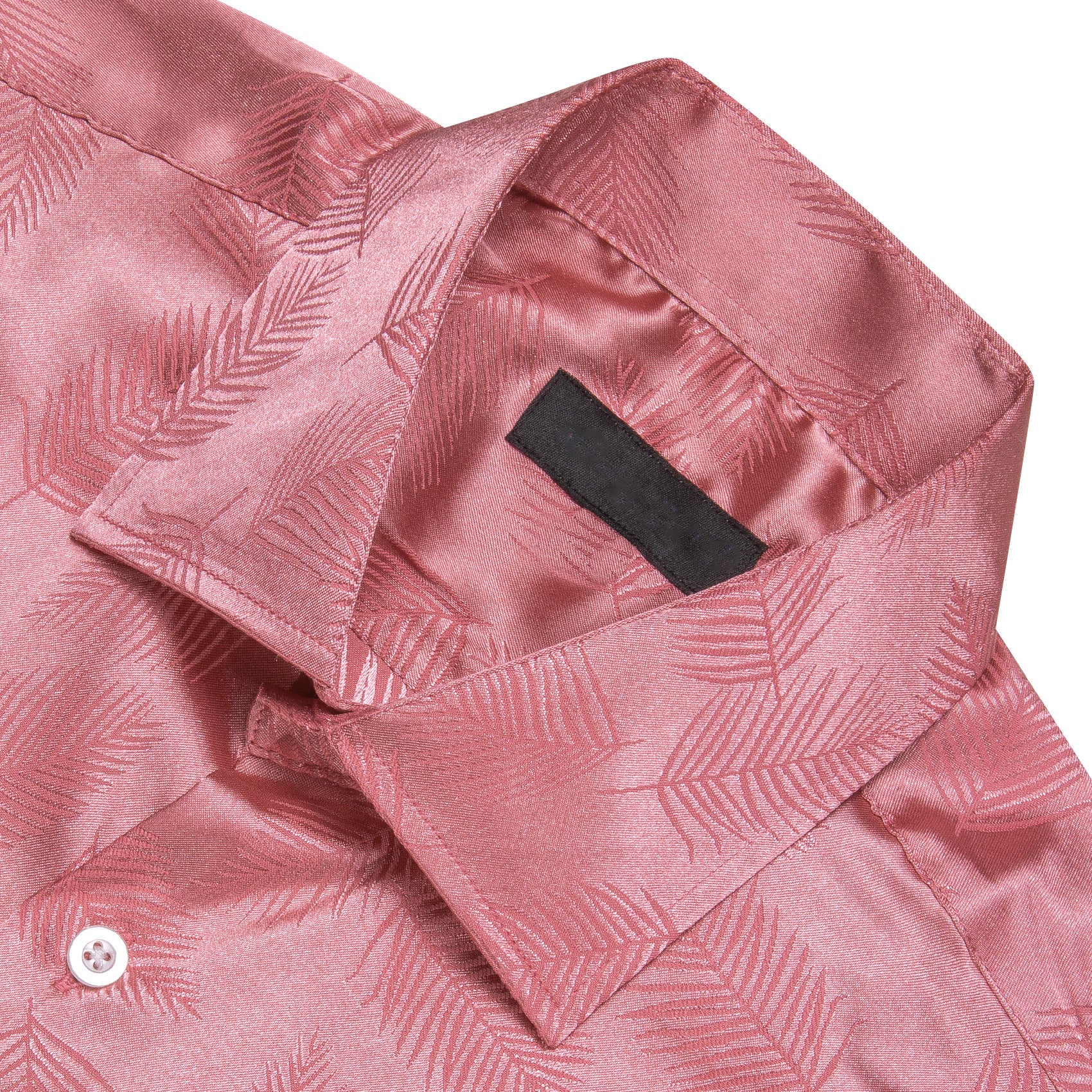 India Red Floral Leaf Men's Long Sleeve Shirt