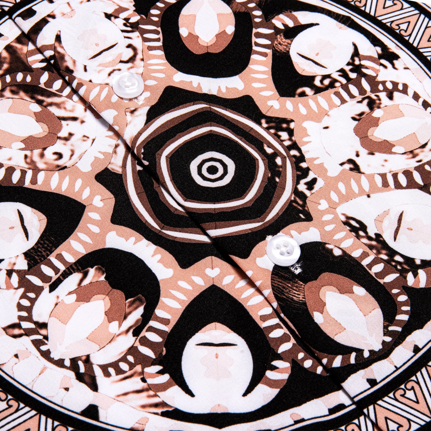 New White Brown Novelty  Silk Men's Long Sleeve Shirt Wedding