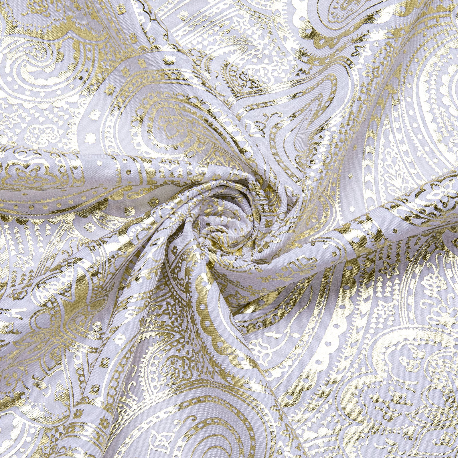 Yellow White Paisley Flower Hot Stamping Men's Long Sleeve Shirt