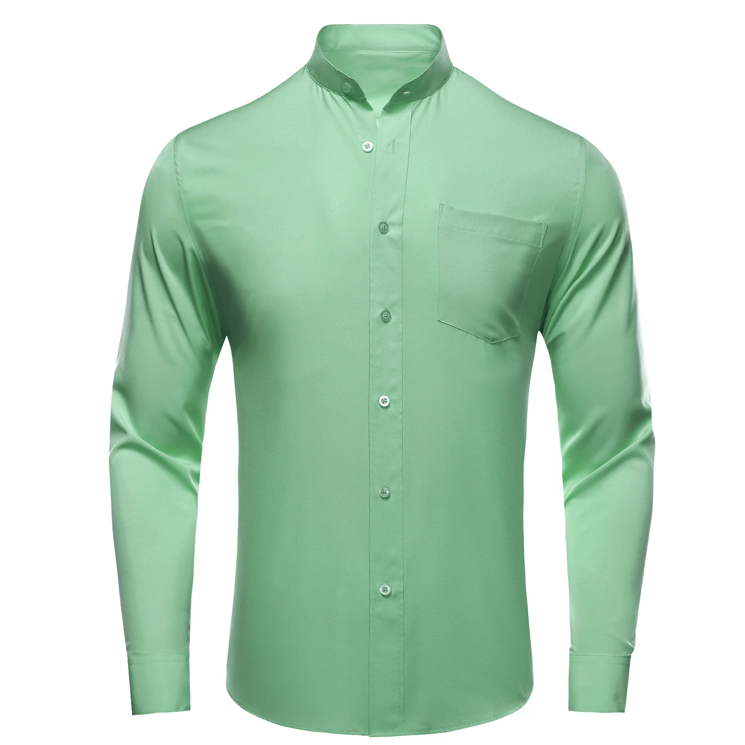 Mint Green Solid Men's Long Sleeve Business Shirt