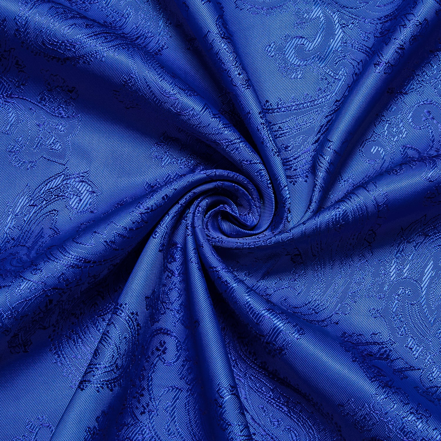 Klein Blue Paisley Style Silk Men's Long Sleeve Shirt