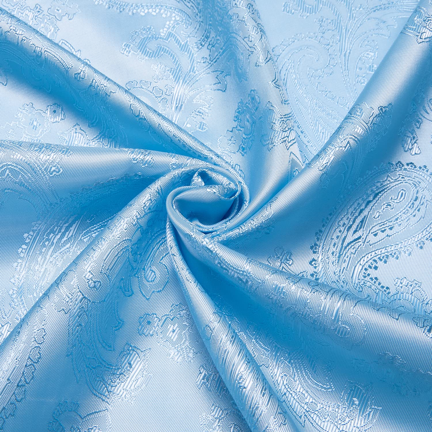 New Sky Blue Paisley Silk Men's Short Sleeve Shirt