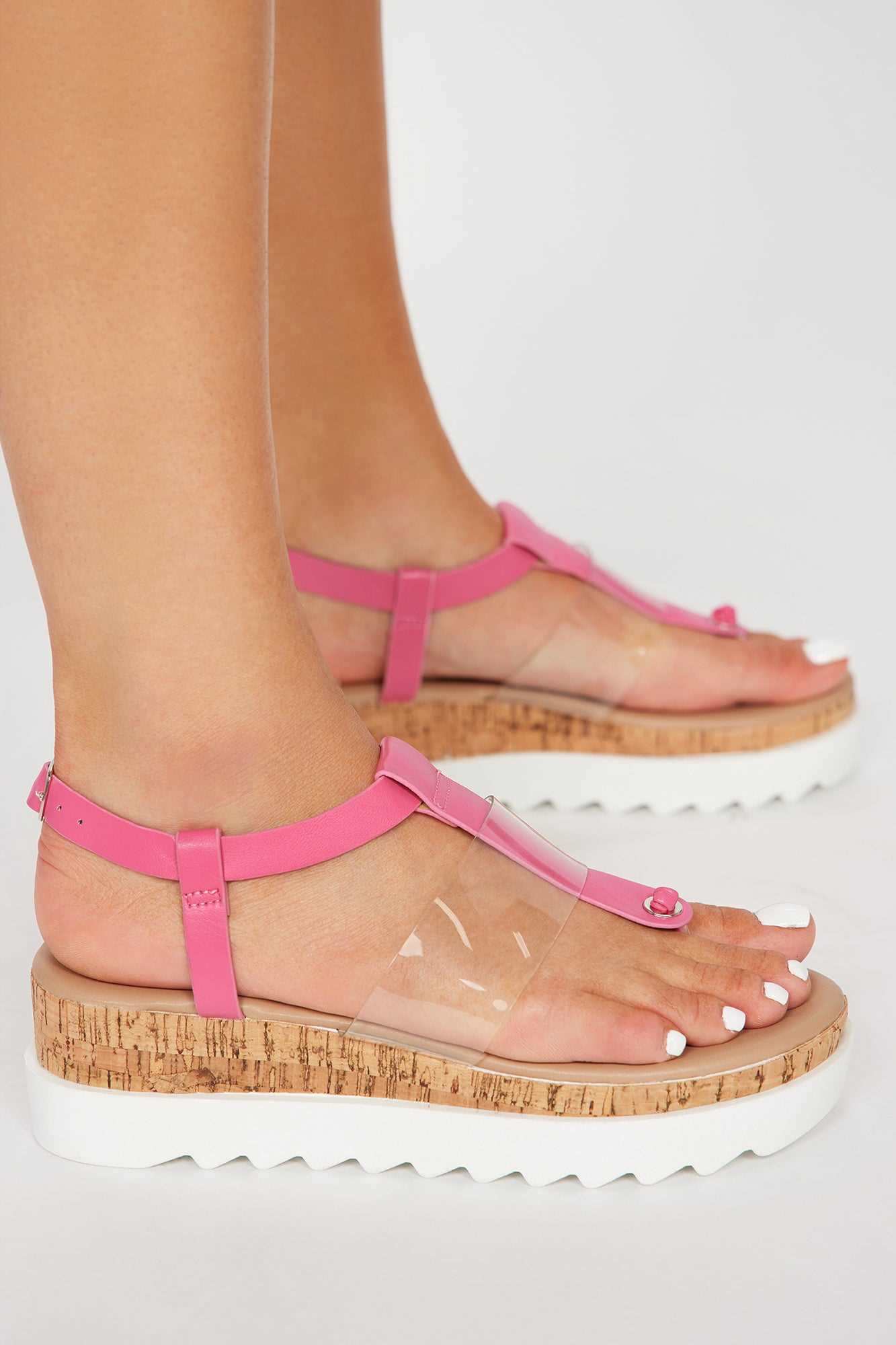 Aurie Flatform Sandals   Fuchsia