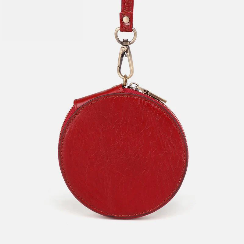 Genuine Leather Cute Retro Round Coin Purse