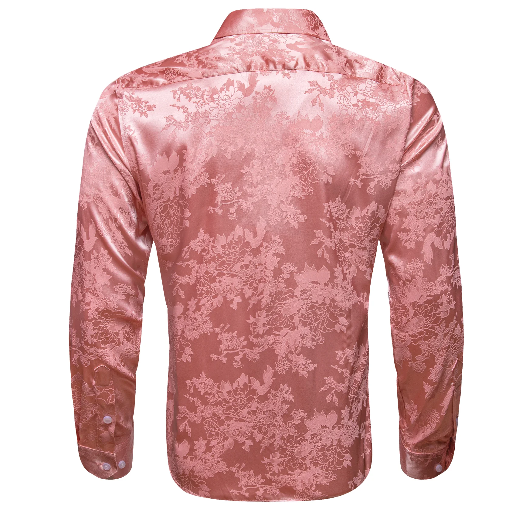 India Red Floral Men's Long Sleeve Shirt