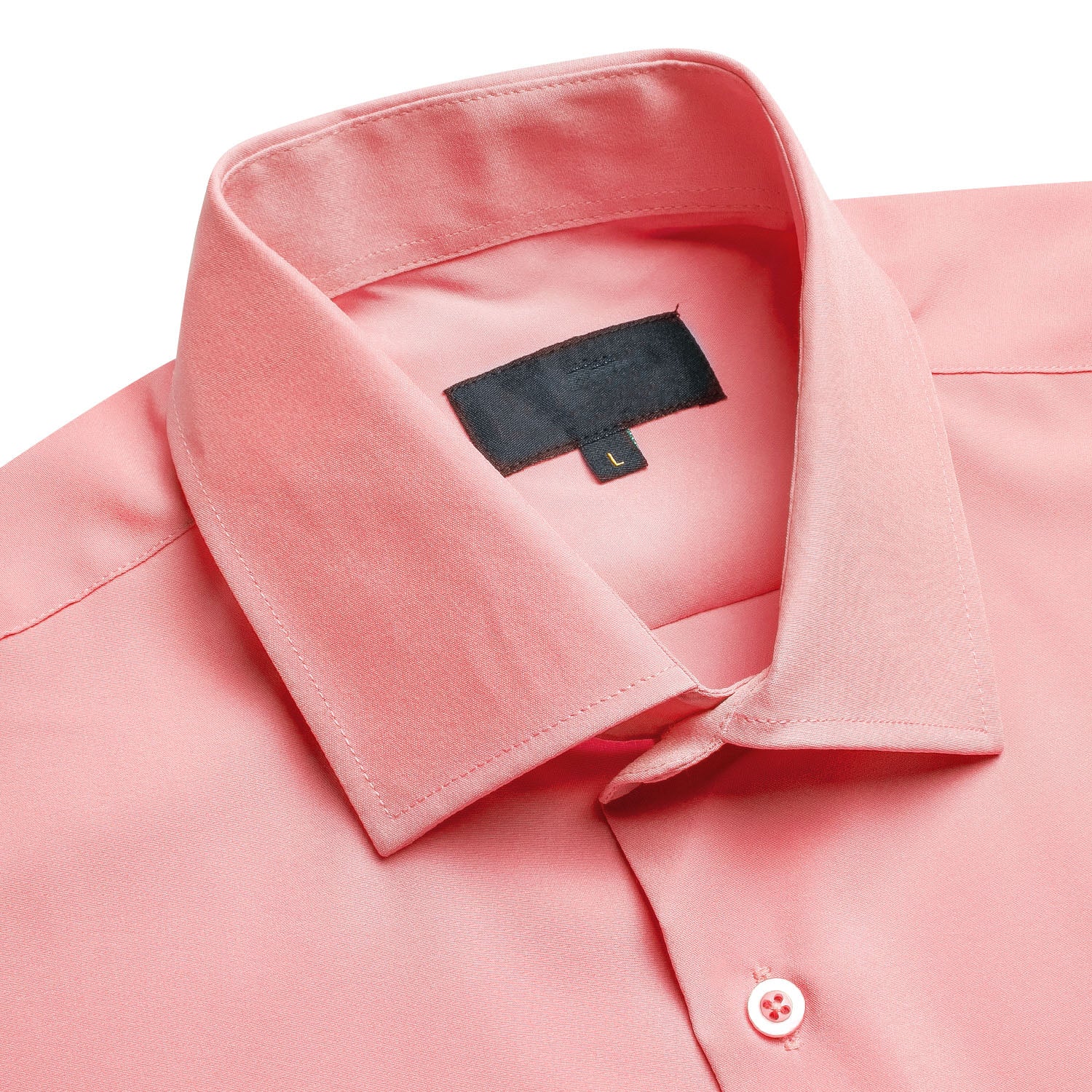 Coral Pink Solid Men's Short Sleeve Shirt