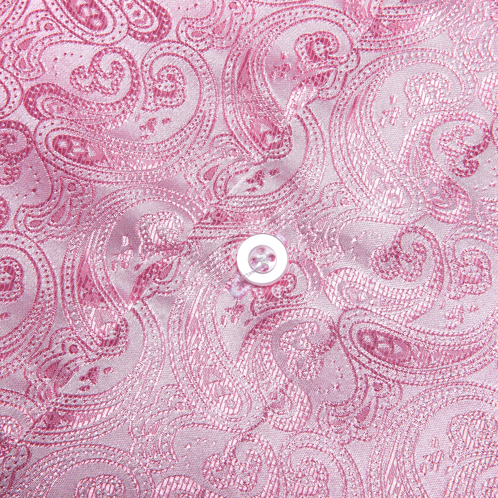 Pink Paisley Pattern Silk Men's Long Sleeve Shirt