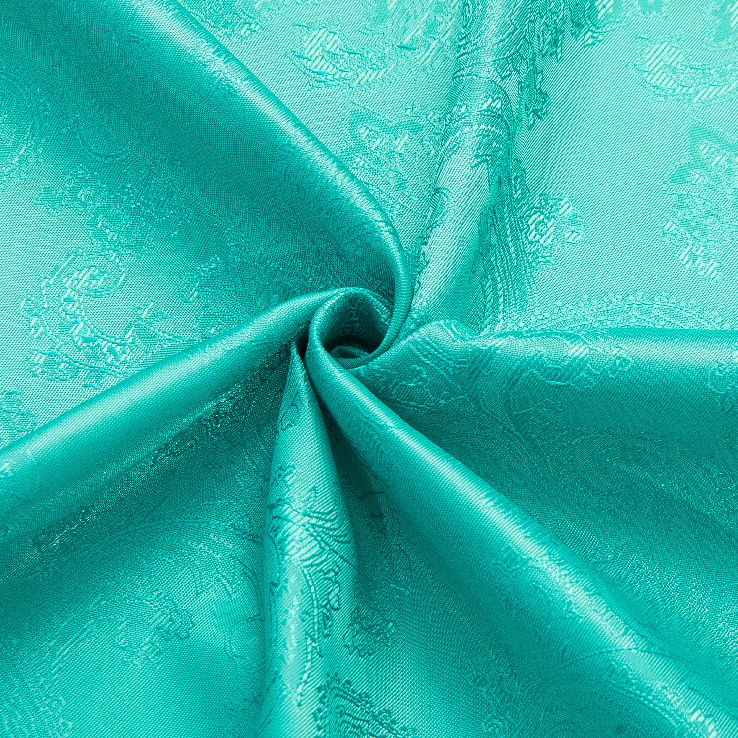 New Turquoise Paisley Silk Men's Long Sleeve Shirt