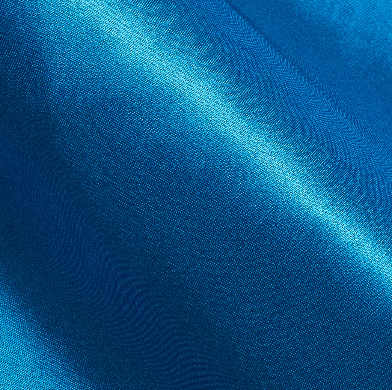 Blue Solid Silk Men's Long Sleeve Shirt