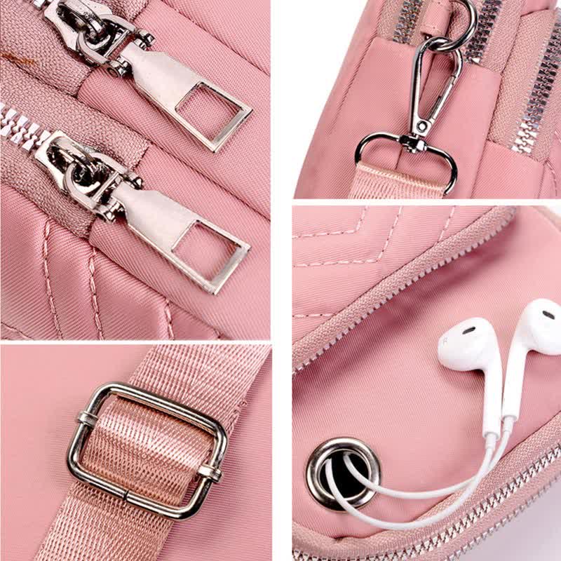 Double Compartment Cellphone Crossbody Mini Bag Lightweight Cute Shoulder Purses