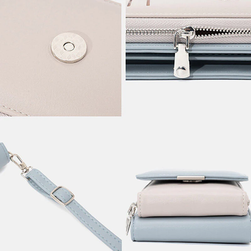 Small Cell Phone Purse Mini PU Crossbody Bag Wallet with Card Slot