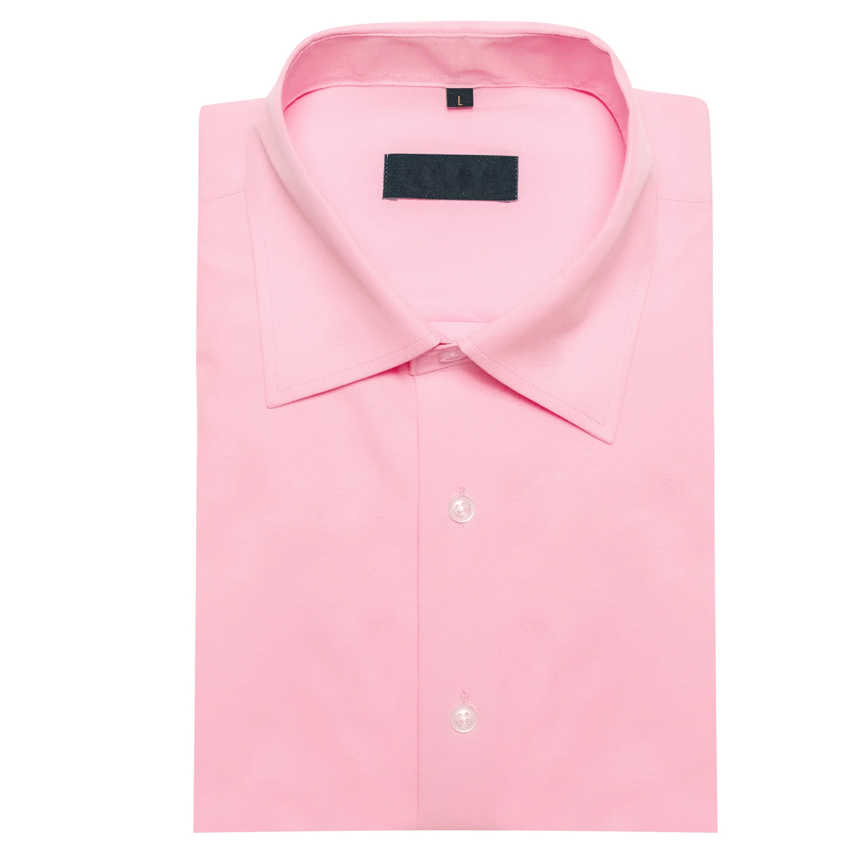 Baby Pink Solid Silk Men's Short Sleeve Shirt
