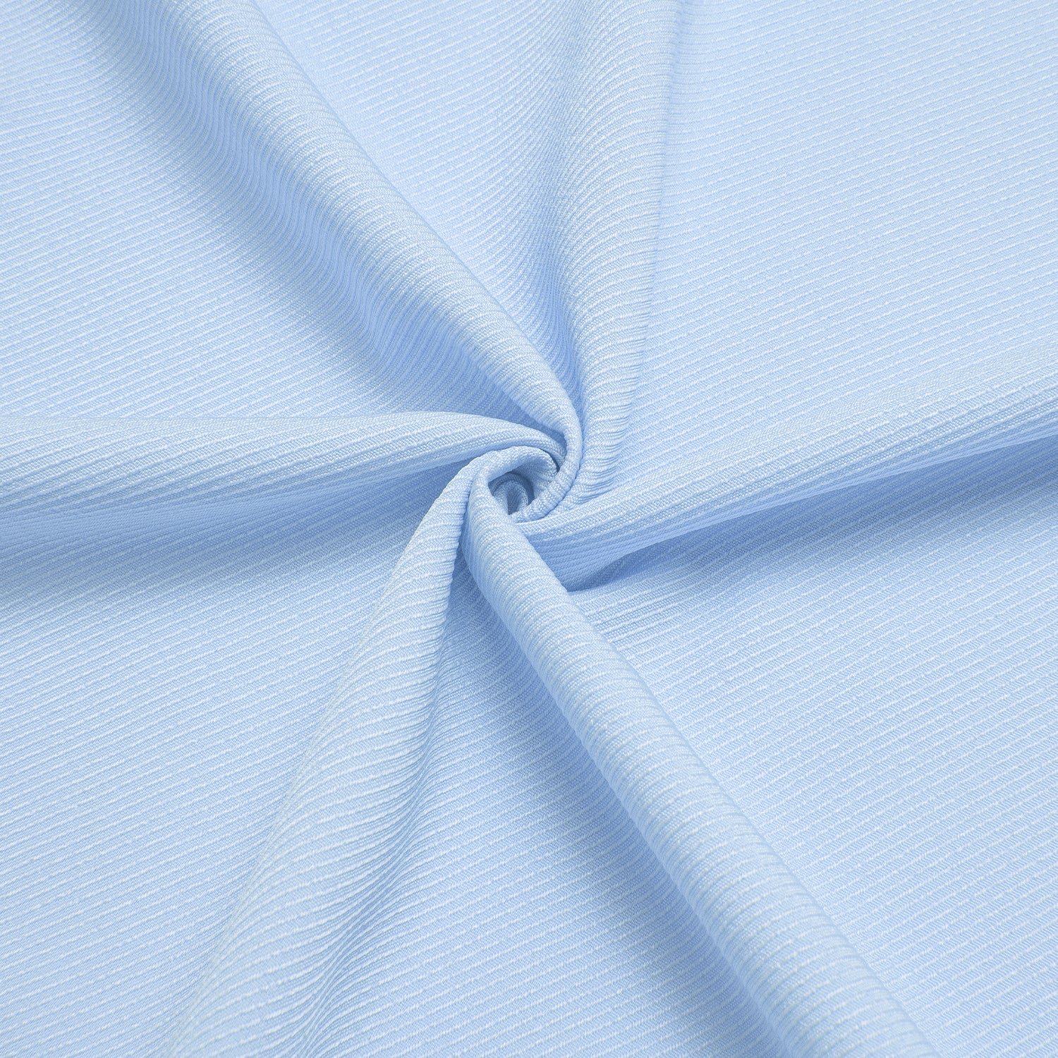 White Blue Solid Stretch Woven Business Men's Long Sleeve Button Down Shirt