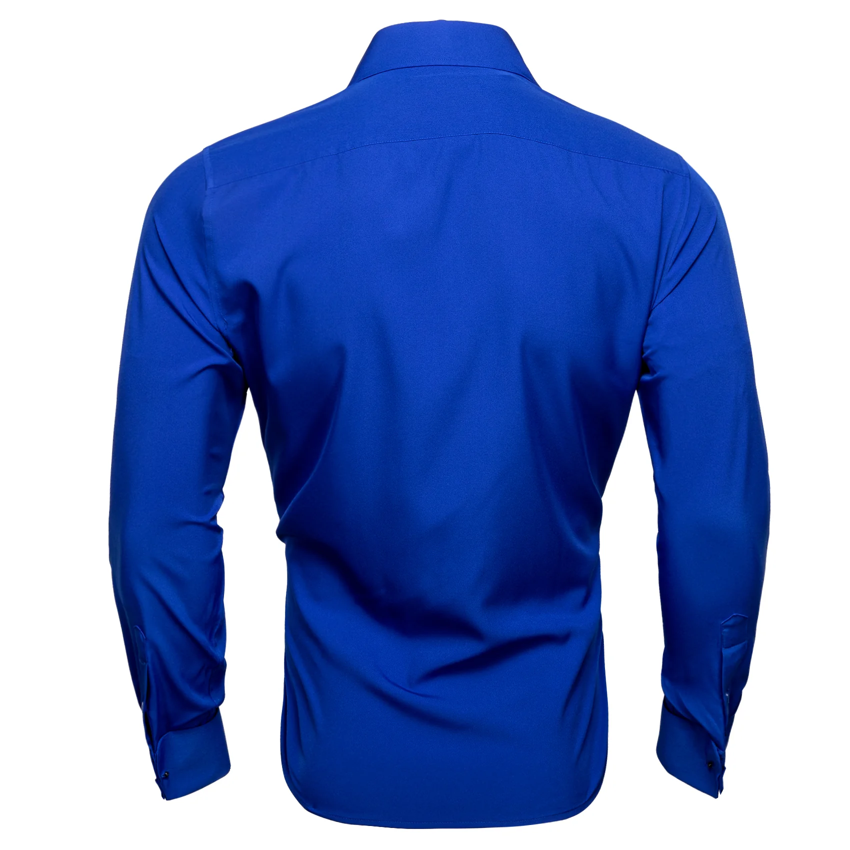 Klein Blue Solid Woven Men's Long Sleeve Shirt