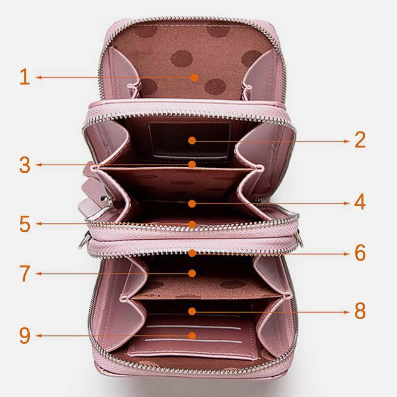 Large Capacity Multi-Slot Crossbody Phone Bag