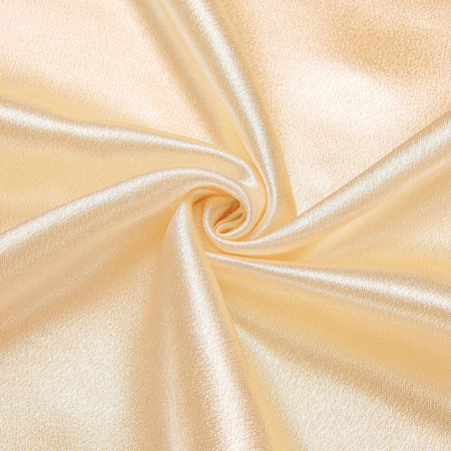 Light Yellow Solid Satin Men's Long Sleeve Shirt