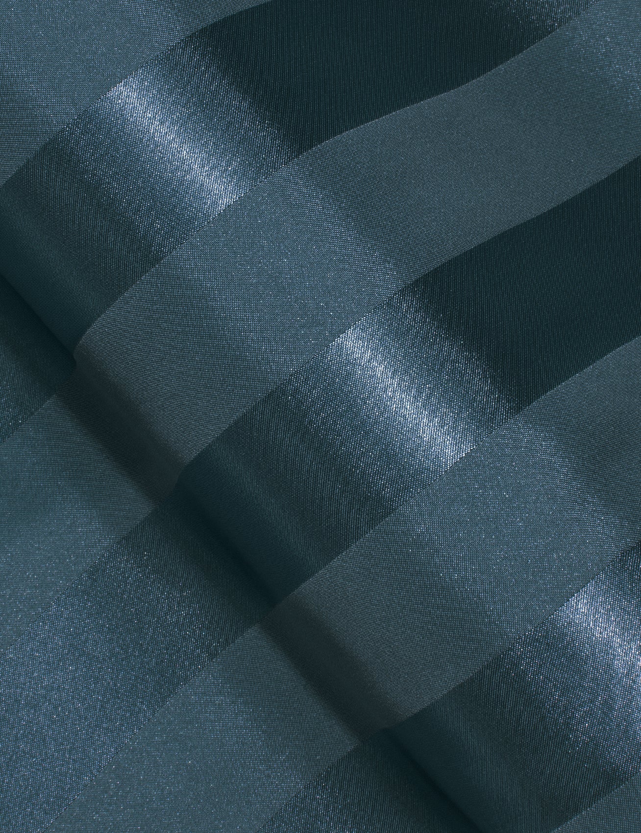 Blue Striped Shiny Satin Men's Long Sleeve Shirt