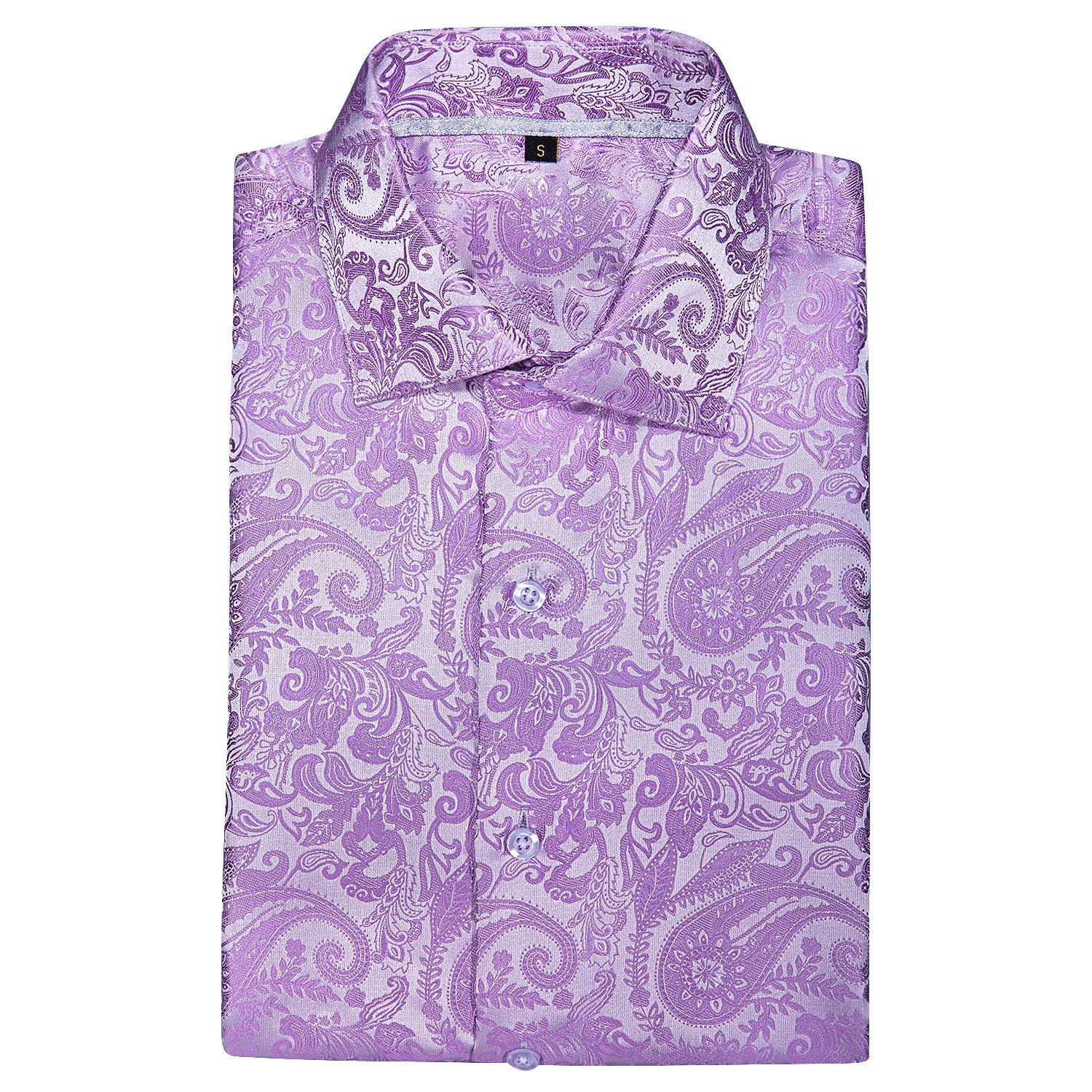 Purple Paisley Silk Men's Short Sleeve Shirt