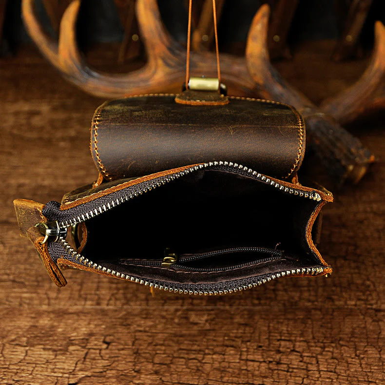 Genuine Leather Multifunction Messenger Bag