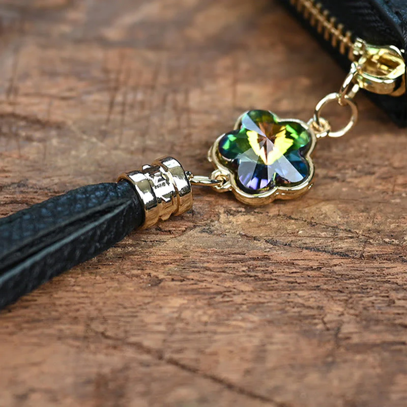 Wallet For Women Genuine Leather Retro Printing Large Capacity Purse