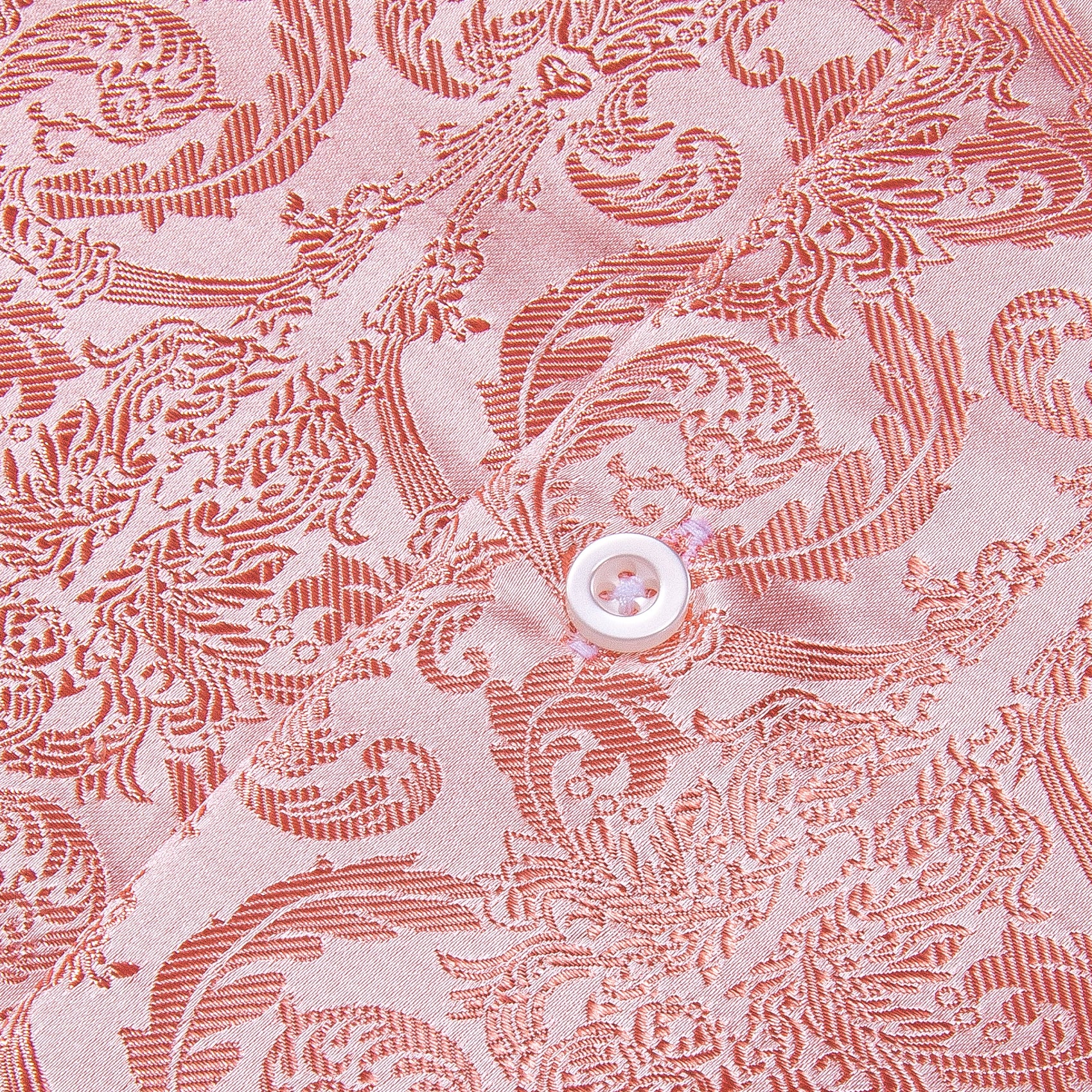 New Pink Floral Pattern Silk Men's Long Sleeve Shirt