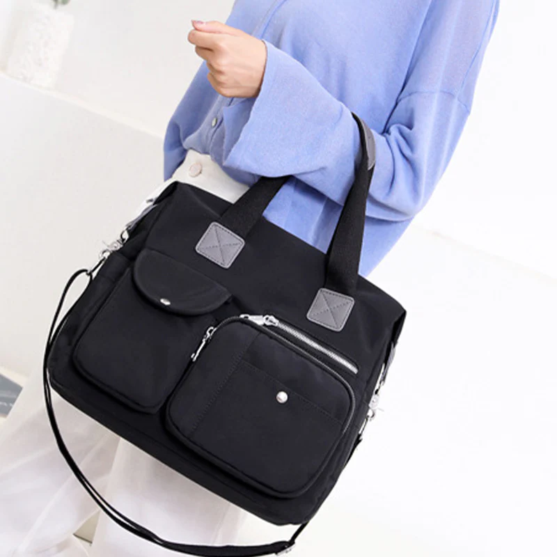 Waterproof Lightweight Multi-Pocket LargeCapacity Casual Tote CrossbodyBag